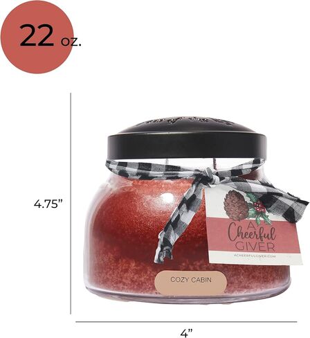 معطٍ مبهج - كابينة مريحة - وعاء شموع معطرة برائحة بابا 34oz مع غطاء - حراس الضوء - 155 ساعة من وقت الاحتراق، هدية للنساء، أحمر in Saudi Arabia