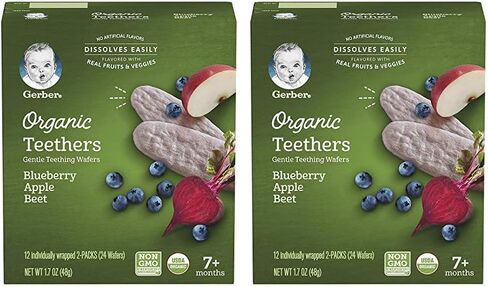 Gerber 2nd Foods Organic for Baby Teethers, Blueberry Apple Beet, 1.7 oz Box (12 Pack) in Kuwait