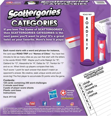 فئات Scattergories - دوران ممتع على اللعبة الأصلية السريعة التفكير - 2 أو أكثر من اللاعبين - للأعمار من 12 سنة فما فوق بدون WMG 1142 in Kuwait