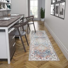 Declan Navy 2x8 Runner Area Rug for Hallway, Walkway, Entryway, or Foyer - Contemporary, Abstract