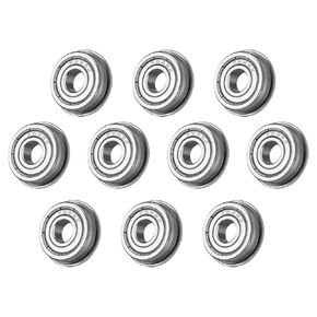 XIKE F604ZZ Flanged Ball Bearings 4x12x4mm，Double Metal and Pre-Lubricated, Chrome Steel Deep Groove Ball Bearings-10 Pcs.