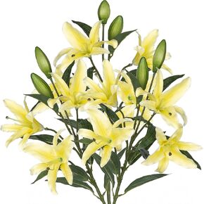 Lily Artificial Flowers Bulk Bouquet 30" Long Stems Dozen Blooming Silk Flower Heads Wedding Decoration Indoor Home Decor DIY Floral Crafts Table Centerpiece, 3pcs (Pink)