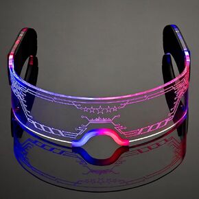 Oybete LED Light Up Glasses for Party, LED Visor Glasses for Kids and Adults Futuristic Rave Accessories LED Light Glasses 7 Colors 4 Modes (Classics Style)
