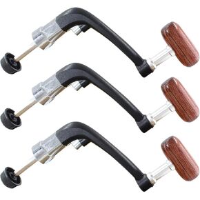 Waziaqoc 3PCS Black Plastic Rotary Fishing Reel Handle with Wooden Grip