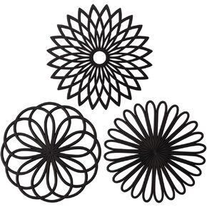 ME.FAN Silicone Trivet - Trivet Mat - Kitchen Hot Pads for Pots/Hot Dish Insulated Teapot Trivet Flexible Durable Non Slip Large Coasters 3 Set Yellow, Diameter: 7.87"