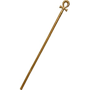 Nicky Bigs Novelties Adult Gold Saint Nicholas Shepherd Staff - Priest Pope Bishop Crosier Stick - Halloween Easter Costume Accessory Prop, Gold, One Size