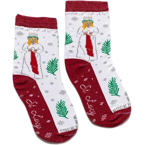 Sock Religious St. Nicholas Red and Gold Polyester Blend Novelty Religious Socks, Youth