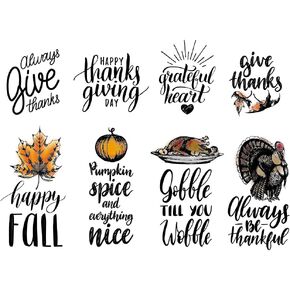 Hying Thanksgiving Banner Clear Stamps for Card Making, Autumn Harvest Pumpkin Cornucopia Transparent Rubber Stamps for Bullet Journal DIY Scrapbook Decoration Crafts Notebook Fall Theme Banner Stamps