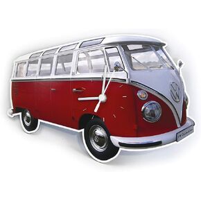 BRISA VW Collection - Volkswagen Wall Workshop Clock Timepiece in T1 Bus Design (Classic Bus/Blue)