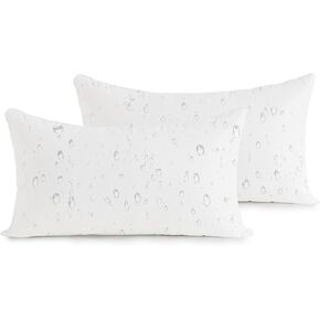 Oubonun 18 x 18 Outdoor Pillow Inserts (Pack of 2) - Square Waterproof Throw Pillow - Decorative Throw Pillows Insert for Couch Sofa Bed Patio Furniture - White Pillow