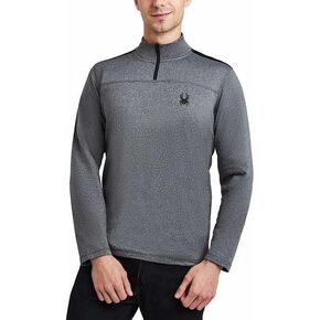 Spyder Men's Standard Heather Long Sleeve Rashguard, True Black, Large