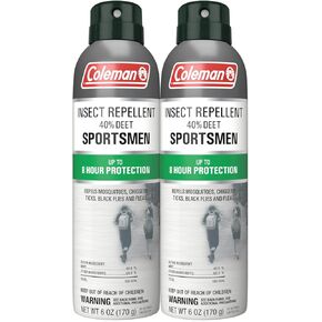 Coleman Insect Repellent Spray - 40% DEET Insect Repellent Spray, Protection Against Ticks, Mosquitoes, Chiggers, Biting Flies, Gnats, Fleas, Flies, Ideal for Camping, Hiking, Outdoors, 6oz Single