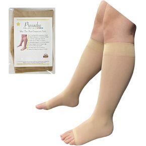 Ultra Thin 8-15 mmHg Mild Sheer Compression Leg Calf Open Toe Socks