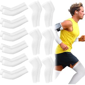 Panitay 6 Set Eczema Arm and Leg Sleeves Scratch Elastic Arm Sleeves Knee Wrap Eczema Arm Wrap for Itch Relief Sports (Kid)