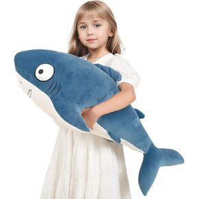 HAIJUNYA 48" Blue Giant Sharks Plush,Large Whale Shark Stuffed Animals, Big Ocean Sea Fish Squishy Body Pillow Soft Plushies Toys,Gifts for Kids Girls Boys,Christmas