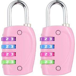 PATIKIL Combination Lock, 2Pcs 4 Digit Outdoor Padlock Waterproof Locker Lock for Luggage Suitcase, Gym Locker, Fence, Filing Cabinets, Toolbox, Gate, Silver with Colorful Wheel