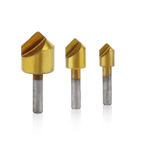 Countersink Drill Bit Set, 3pcs Single Flute 90 Degree Edge Chamfer Chamfering Tool End Mill Cutter Countersink Drill Bits Kit 3/8 1/2 3/4 in Kuwait