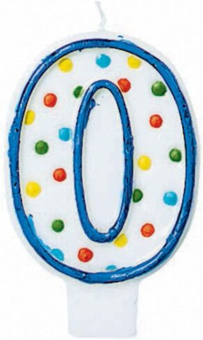Polka Dots #5 Flat Molded Multicolor Wax Candle - 3" (1 Pc) - Ideal for Birthday & Celebration Cake Décor in Saudi Arabia