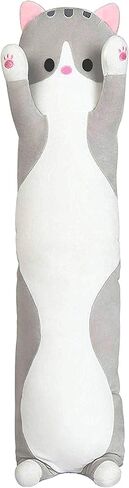 123Arts الكرتون القط لينة القطيفة الطويلة رمي وسادة الوسائد الحيوان واقعية ألعاب من نسيج مخملي in Kuwait