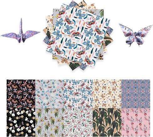 Origami Paper 6x6 Double Sided 50 Sheets 10 Colors origami kit Japanese Chiyo Square Craft Kits Easy Fold Arts Crafts DIY Handwork Beginner Chiyo in Saudi Arabia