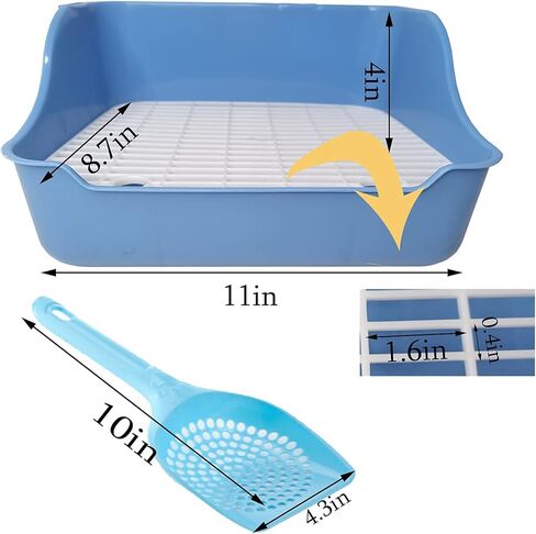 Hamiledyi Rabbit Litter Box, Small Animal Corner Potty Trainer, Bunny Toilet Pets Plastic Rectangle Cage Bedding Box Pet Pan with Chew Toys for Guinea Pigs Hamster Chinchilla Ferret in Kuwait