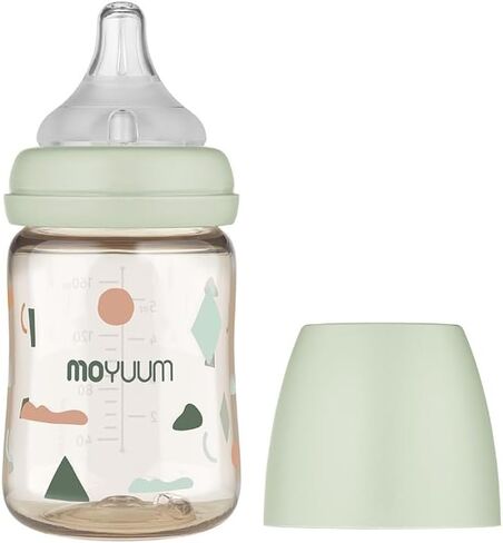 زجاجة رضاعة للأطفال الكل في واحد من MOYUUM PPSU، سعة 6 أونصة، المرحلة 1 (تدفق بطيء) (بيج) in Kuwait