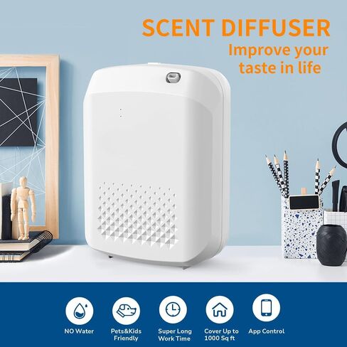 Smart Scent Air Machine for Home, Bluetooth Hotel Collection Diffuser Waterless Essential Oil Diffuser 400ML, Cold-Air Scent Diffuser, for Hotel, Office, Home, Spa, Bath Room(White) in Saudi Arabia