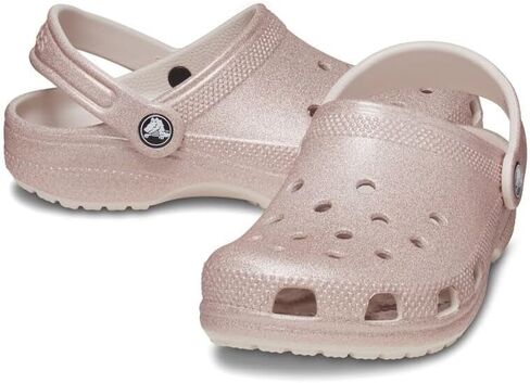 Crocs Kids Classic Glitter Clogs, Quartz Glitter, 5 Big Kid in Saudi Arabia
