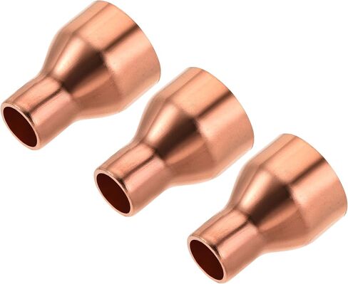 MECCANIXITY Copper Reducing Coupling Fitting with Sweat End, 1/2 x 1 Inch ID for HVAC Refrigeration Adapter, Pack of 3 in Saudi Arabia