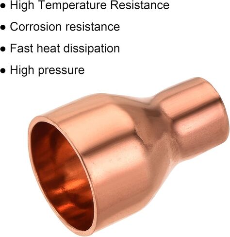 MECCANIXITY Copper Reducing Coupling Fitting with Sweat End, 1/2 x 1 Inch ID for HVAC Refrigeration Adapter, Pack of 3 in Saudi Arabia