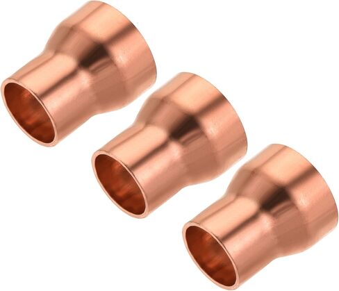 MECCANIXITY Copper Reducing Coupling Fitting with Sweat End, 1/2 x 1 Inch ID for HVAC Refrigeration Adapter, Pack of 3 in Saudi Arabia