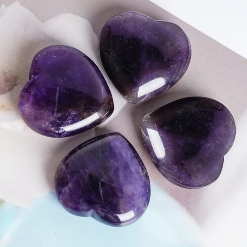 Marrywindix 4 Packs 1.2 Inches Healing Crystal Natural Rose Stone Heart Love Carved Palm Worry Stone Chakra Reiki Balancing in Saudi Arabia