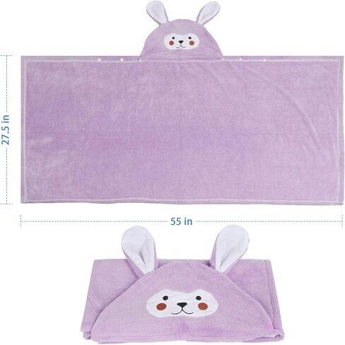 منشفة حمام للأطفال من فانسي وولف، منشفة بغطاء للرأس ناعمة للغاية، بطانية حمام عالية الامتصاص، هدايا استحمام للأطفال الصغار للأولاد والبنات - كبيرة جدًا 28 بوصة × 55 بوصة (أزرق) in Kuwait