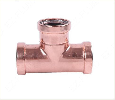 EZ-FLUID 3/4" Copper Press Tee Fitting,No Lead ProPress Copper Pressure Press 3 Way Tee Fittings,ProPress Press Copper Fitting Connection,Residential,Commercial Plumbing(10) in Saudi Arabia