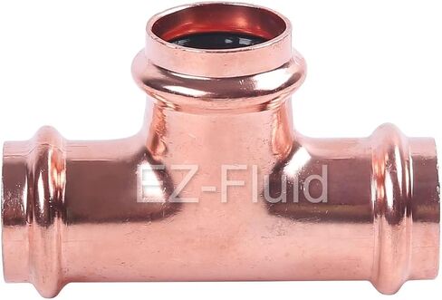 EZ-FLUID 3/4" Copper Press Tee Fitting,No Lead ProPress Copper Pressure Press 3 Way Tee Fittings,ProPress Press Copper Fitting Connection,Residential,Commercial Plumbing(10) in Saudi Arabia
