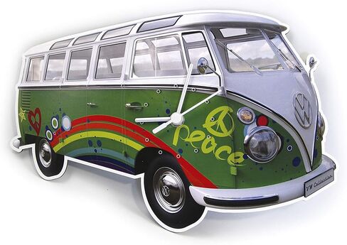 BRISA VW Collection - Volkswagen Wall Workshop Clock Timepiece in T1 Bus Design (Classic Bus/Blue) in Saudi Arabia