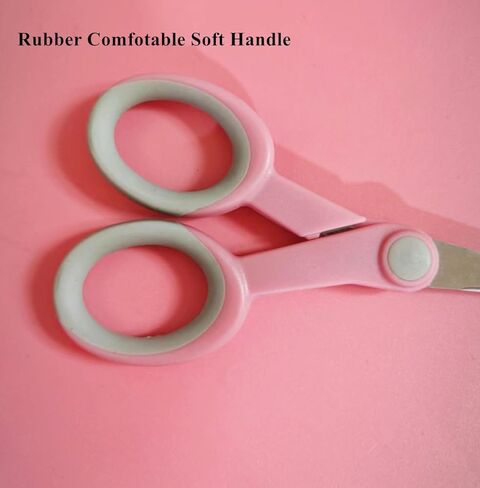 مقص حرفي صغير باستيل مقاس 5.5 بوصة، مقص للأطفال بطرف نقطة أمان، مقص مريح للخياطة من الفولاذ المقاوم للصدأ للخياطة والتطريز للمدرسة والمنزل واللوازم المكتبية (رمادي داكن) in Kuwait