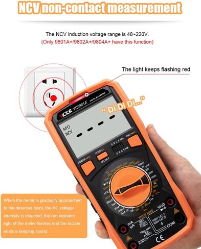 جهاز اختبار رقمي متعدد من VICTOR VC890C+، عدد 1999، يقيس الجهد الكهربي DC/AC واختبار استمرارية تردد السعة المقاومة الحالية مع إيقاف التشغيل التلقائي (VICTOR VC890C+) in Kuwait