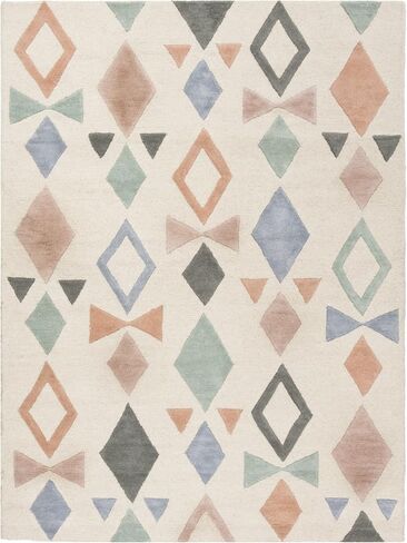 SAFAVIEH Kids Collection Runner Rug - 2'6" x 8', Ivory & Multi, Handmade Geometric Wool, Ideal for High Traffic Areas in Living Room, Bedroom (SFK901A) in Saudi Arabia