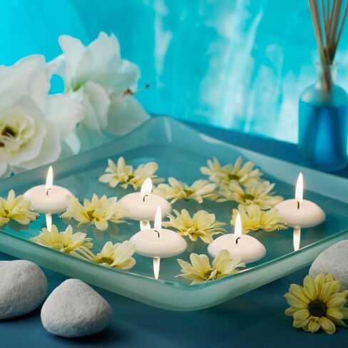 3 inch White Floating Candles Bulk,36Pack Dripless Wax Unscented Wax 13-15Hours Burning, Wedding Party Candles,for Centerpieces Suitable for Cylindrical Vases,Swimming Pool,Restaurant Decoration in Saudi Arabia
