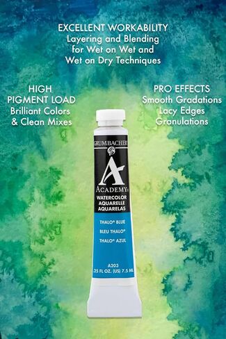Grumbacher Academy Watercolor Paint, 7.5ml/0.25 Ounce, Sap Green (A187) in Saudi Arabia