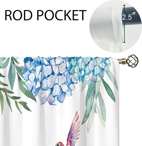 Watercolor Pink Flower Kitchen Curtains Floral Plant Bathroom Curtains Window Treatment Drape Tier Botanical Boho Rustic Chic Cafe Small Bedroom Short French Door Curtains 2 Panel 27.5x39 Inch in Saudi Arabia