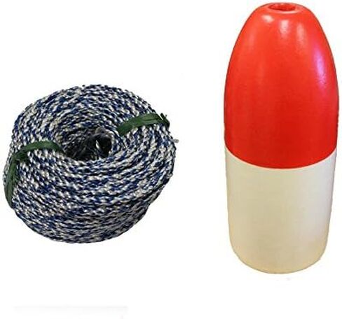 KUFAKUFA مصيدة سرطان البحر المستديرة المصنوعة من الفولاذ المقاوم للصدأ مع زنك الأنود المضحي وحبل الرصاص 1/4 × 100 بوصة، عوامة حمراء/بيضاء مقاس 35.56 سم، حزام الأمان، الفرجار، مجموعة حقيبة الطعم (CT120+CAQ3+ZIN1) in Kuwait