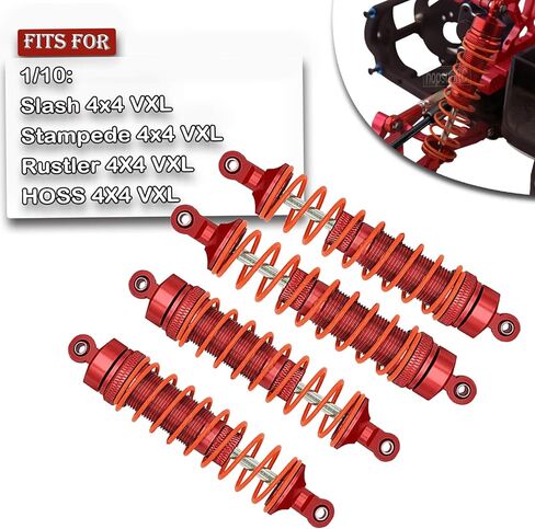 hopsupRC ترقيات جزء لـ 1/10 Rustler/Slash/Stampede/Hoss 4x4 VXL 4wd، صدمة RC كبيرة وذراع التعليق الخلفي الأمامي وكتلة العجلات، كتل التوجيه، حاملات المحور الخلفي، عجلة سداسية، أحمر in Kuwait