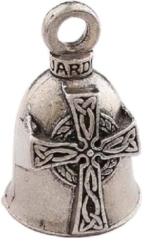 Guardian Bell Celtic Good Luck Bell w/Keyring & Black Velvet Gift Bag | Motorcycle Bell | Lead-Free Pewter | Made in USA in Kuwait