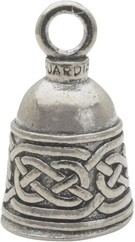 Guardian Bell Celtic Good Luck Bell w/Keyring & Black Velvet Gift Bag | Motorcycle Bell | Lead-Free Pewter | Made in USA in Kuwait