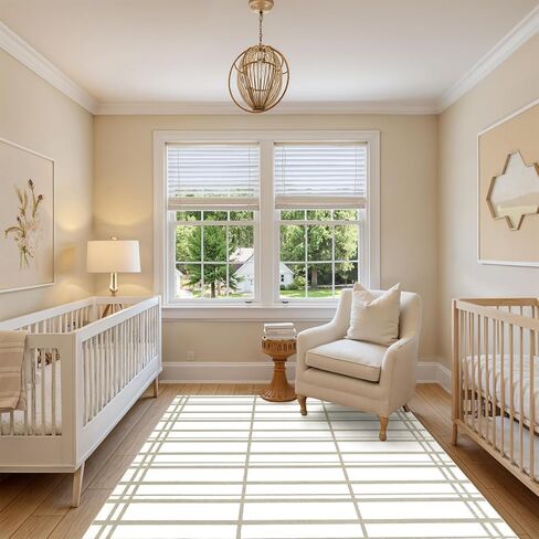 سجاد منطقة قابلة للغسل في الغسالة مقاس 5 × 7 - سجادة خضراء مربعة الشكل سجادة غرفة المعيشة سجادة محايدة غير قابلة للانزلاق لغرفة النوم، سجادة منطقة حديثة منخفضة الوبر لغرفة الطعام وقاعة المكتب، حكيم/بيج in Kuwait