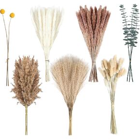 ديكور عشب بامباس، 105 قطعة عشب بامباس مجفف 45.7 سم، باقة زهور مجففة، عشب بامباس أبيض، عشب بامباس طبيعي، عشب القصب، ذيل الأرنب، عشب بامباس رقيق، ديكور غرفة الزفاف بوهو in Kuwait