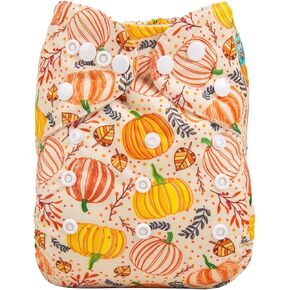 ALVABABY Baby Cloth Diapers One Size Adjustable Washable Reusable for Baby Girls and Boys 1 Pack with 2 Inserts