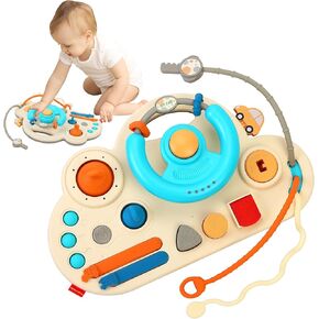 Caterbee Baby Turn and Learn Driver Steering Wheel Toys (Blue)